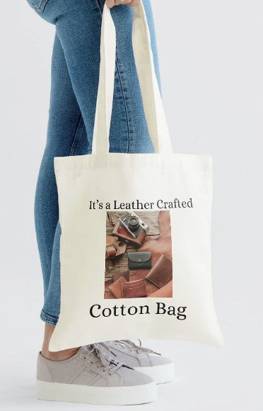Leather Crafted Cotton Tote Bag